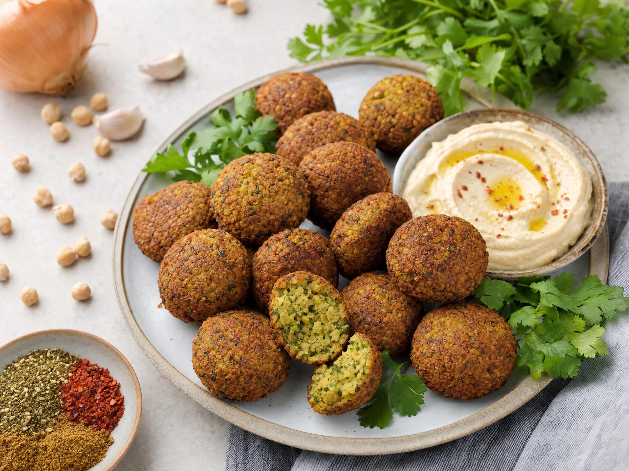 Falafel aus eingeweichten Kichererbsen