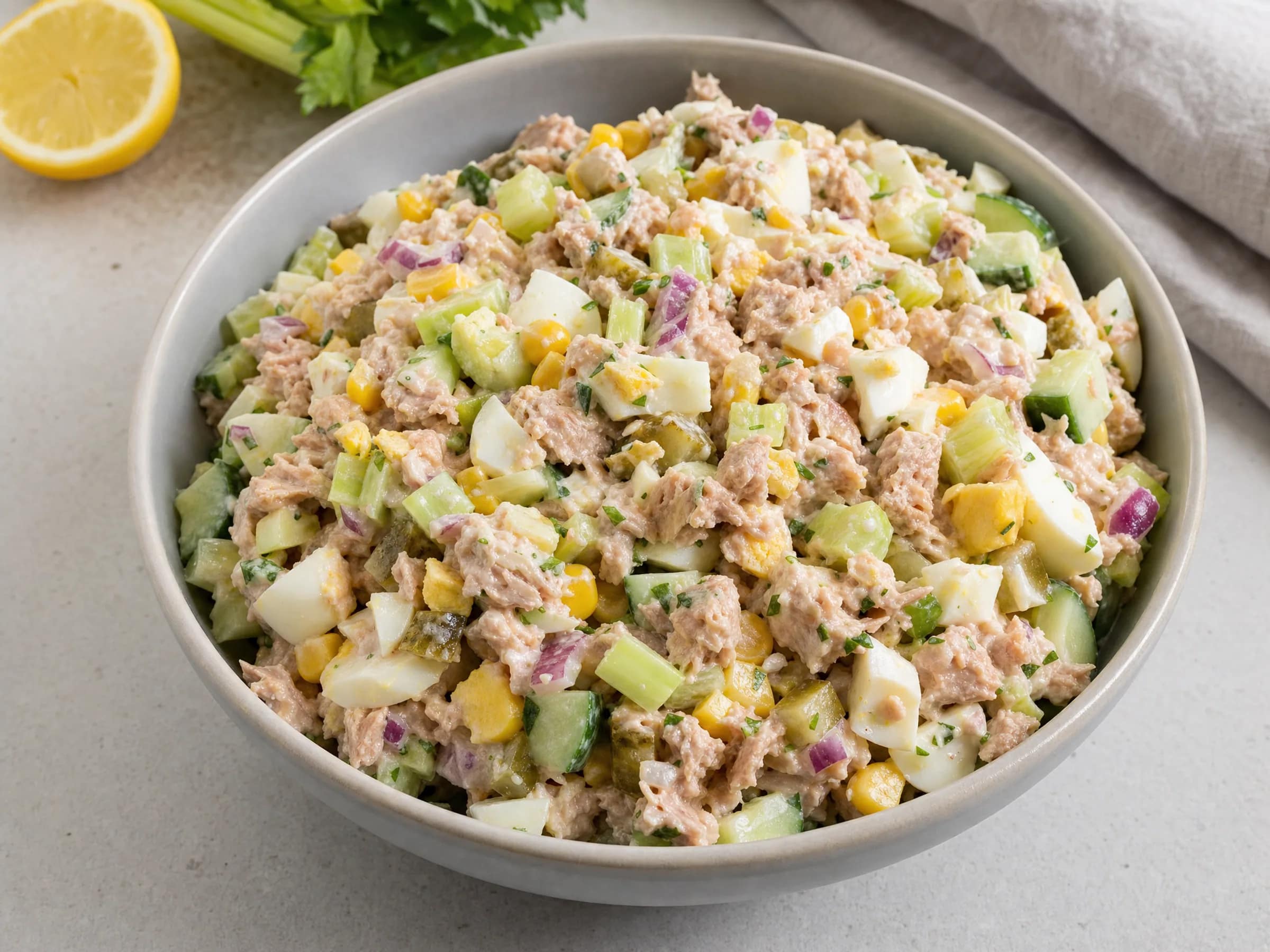 Thunfischsalat mit Ei – frisch und nicht wässrig