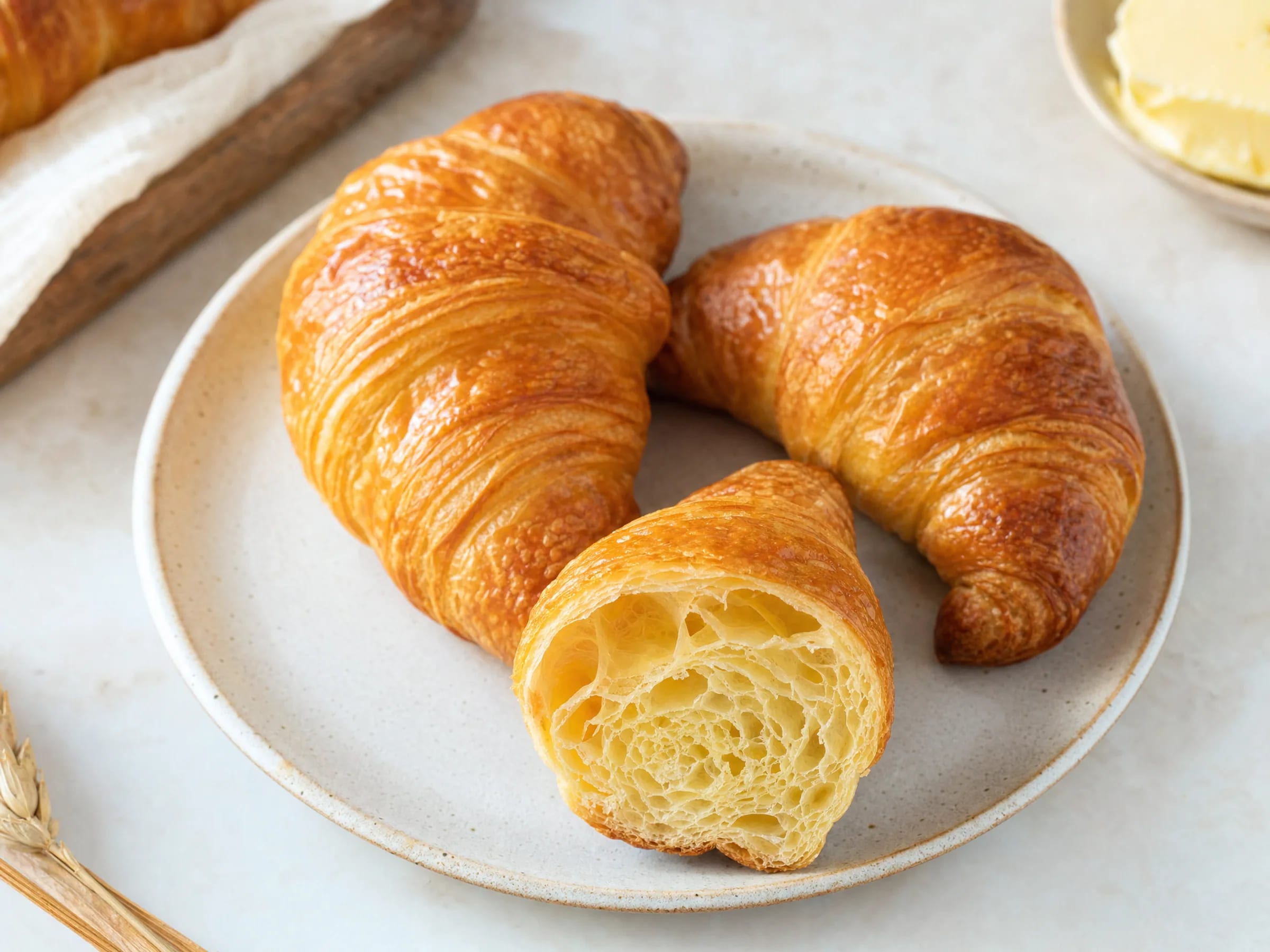Croissant selber machen – blättrig mit kalter Buttertour fertig angerichtet