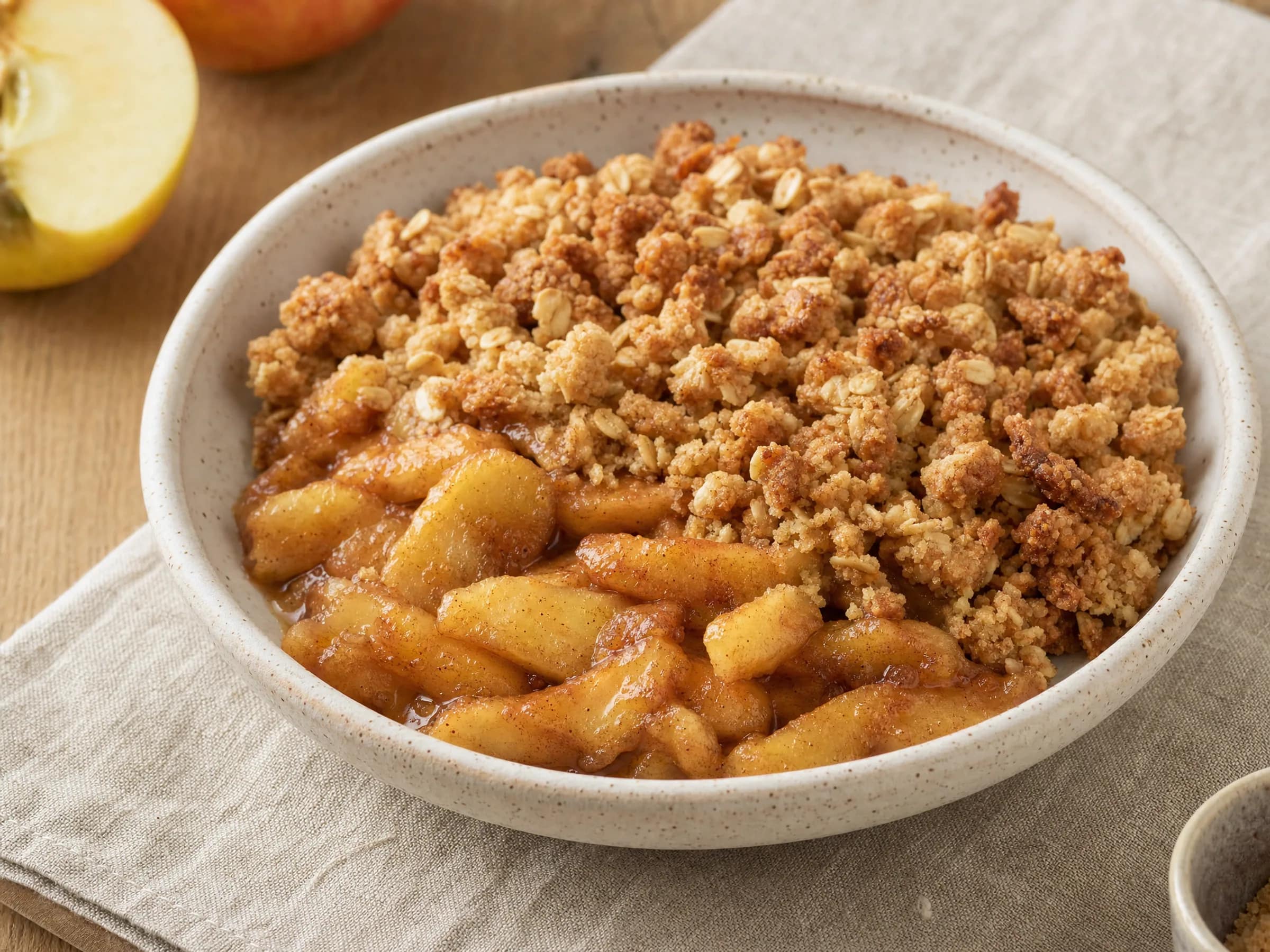 Apple Crumble vegan mit Haferflocken