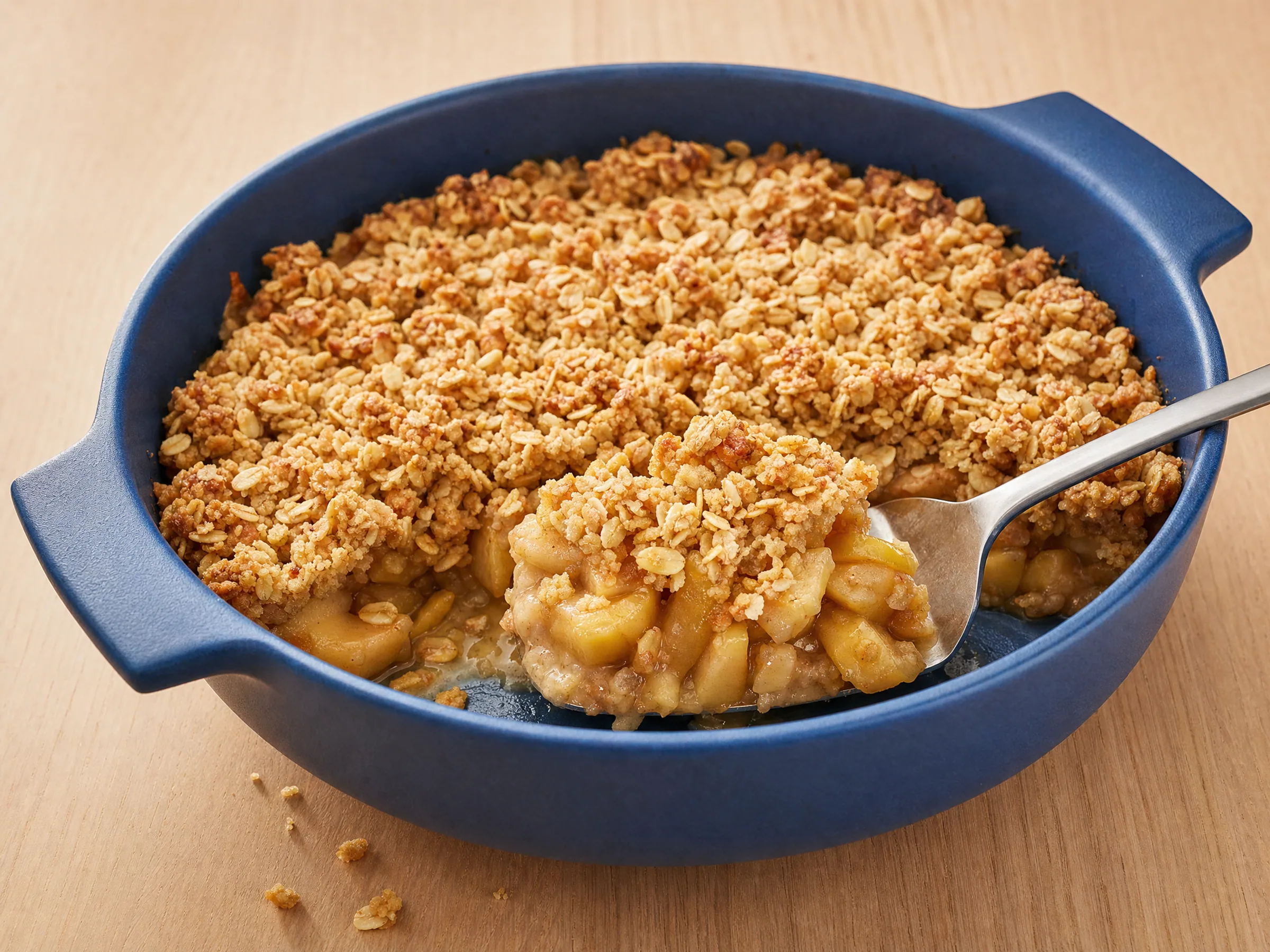 Apple Crumble vegan mit Haferflocken
