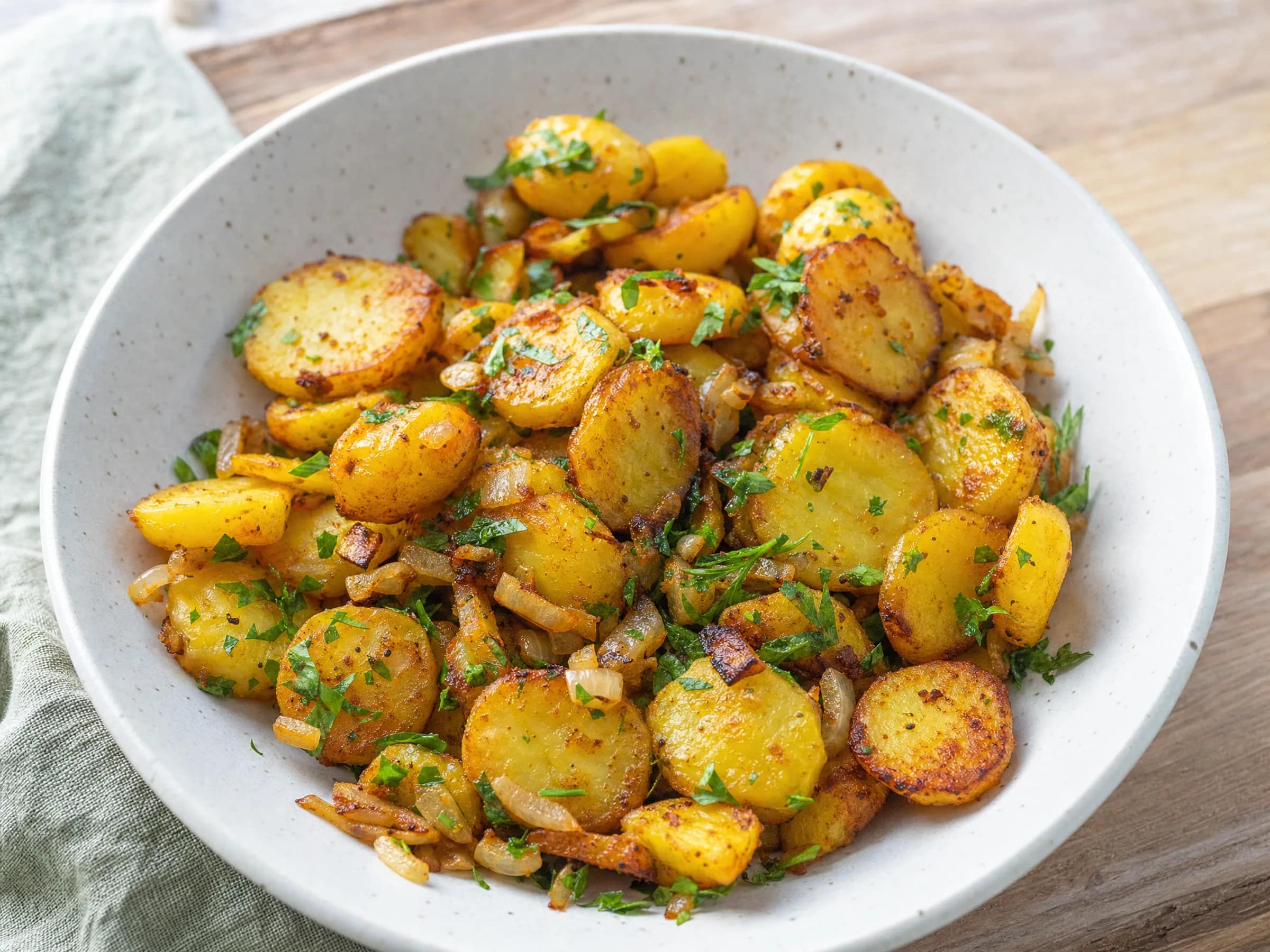 Bratkartoffeln im Airfryer – knusprig aus kalten Pellkartoffeln