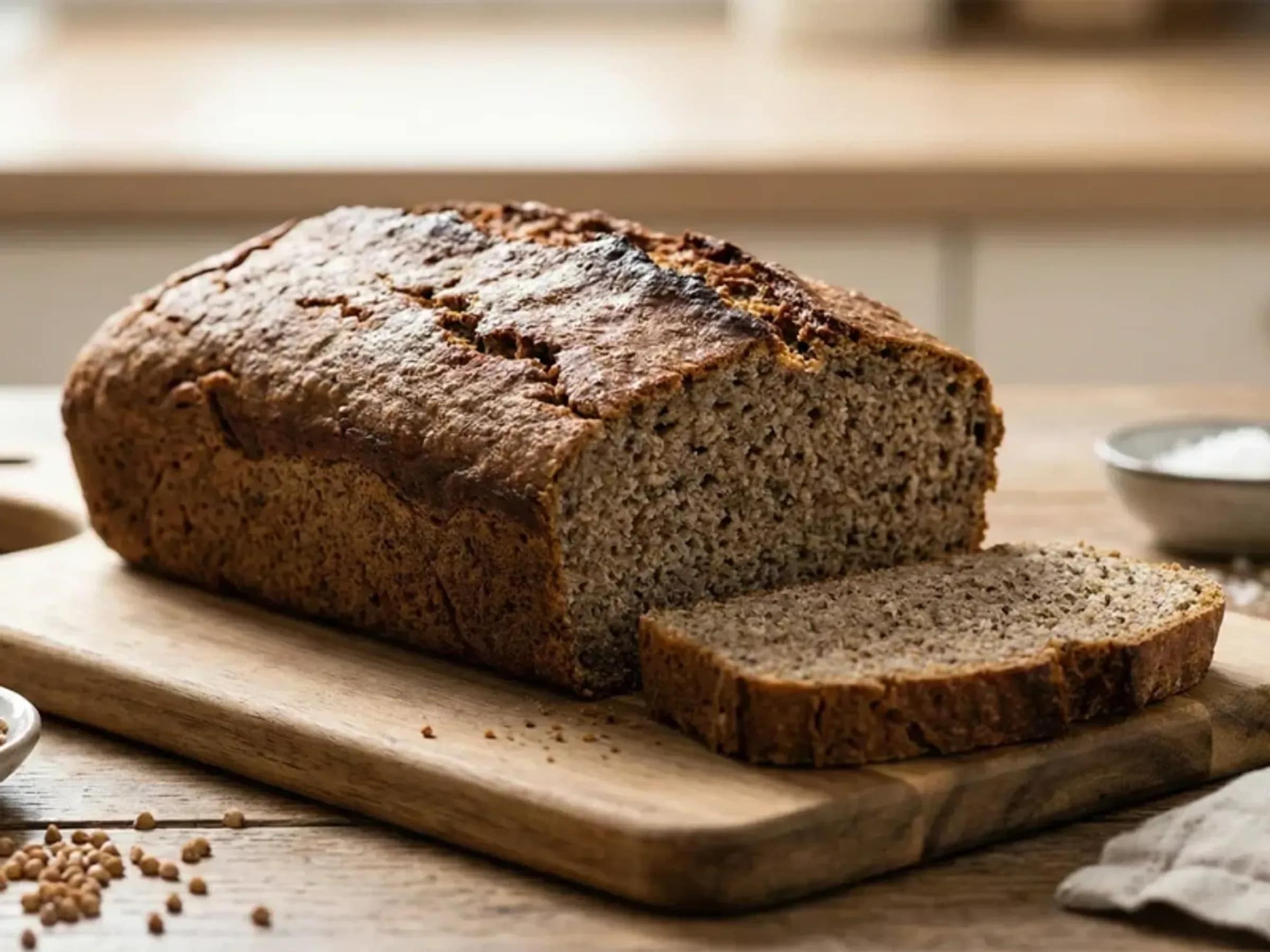 Glutenfreies veganes Buchweizenbrot