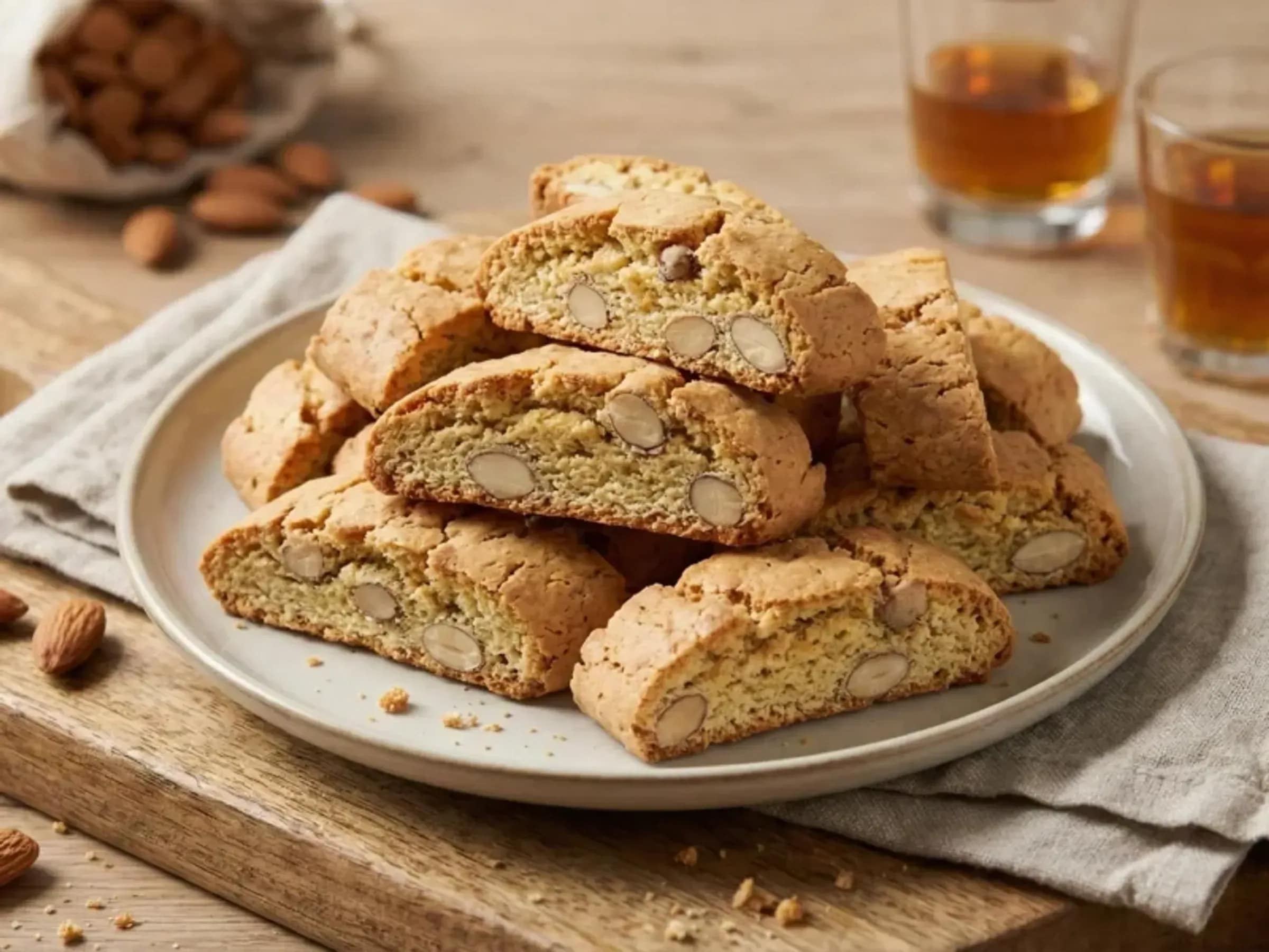 Klassische Cantuccini mit ganzen Mandeln