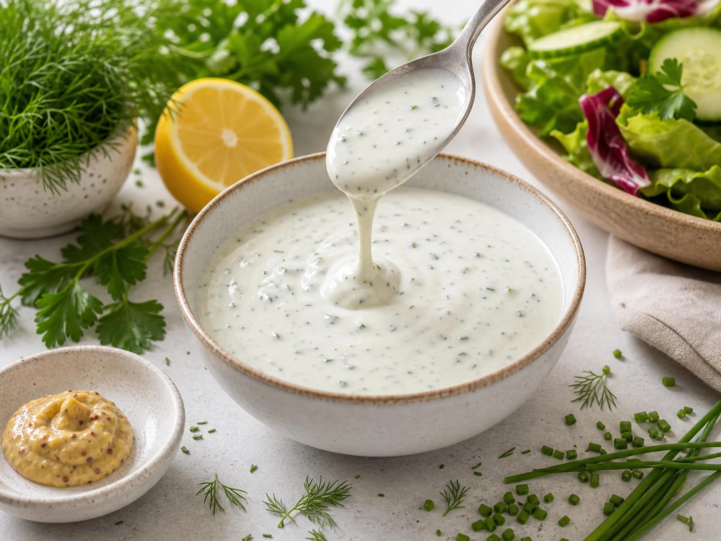 Cremiges Joghurt-Kräuter-Dressing ohne Mayo