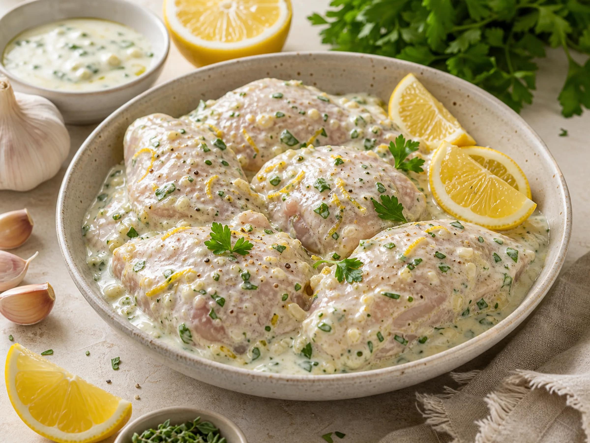 Joghurt-Zitronen-Marinade für Hähnchen