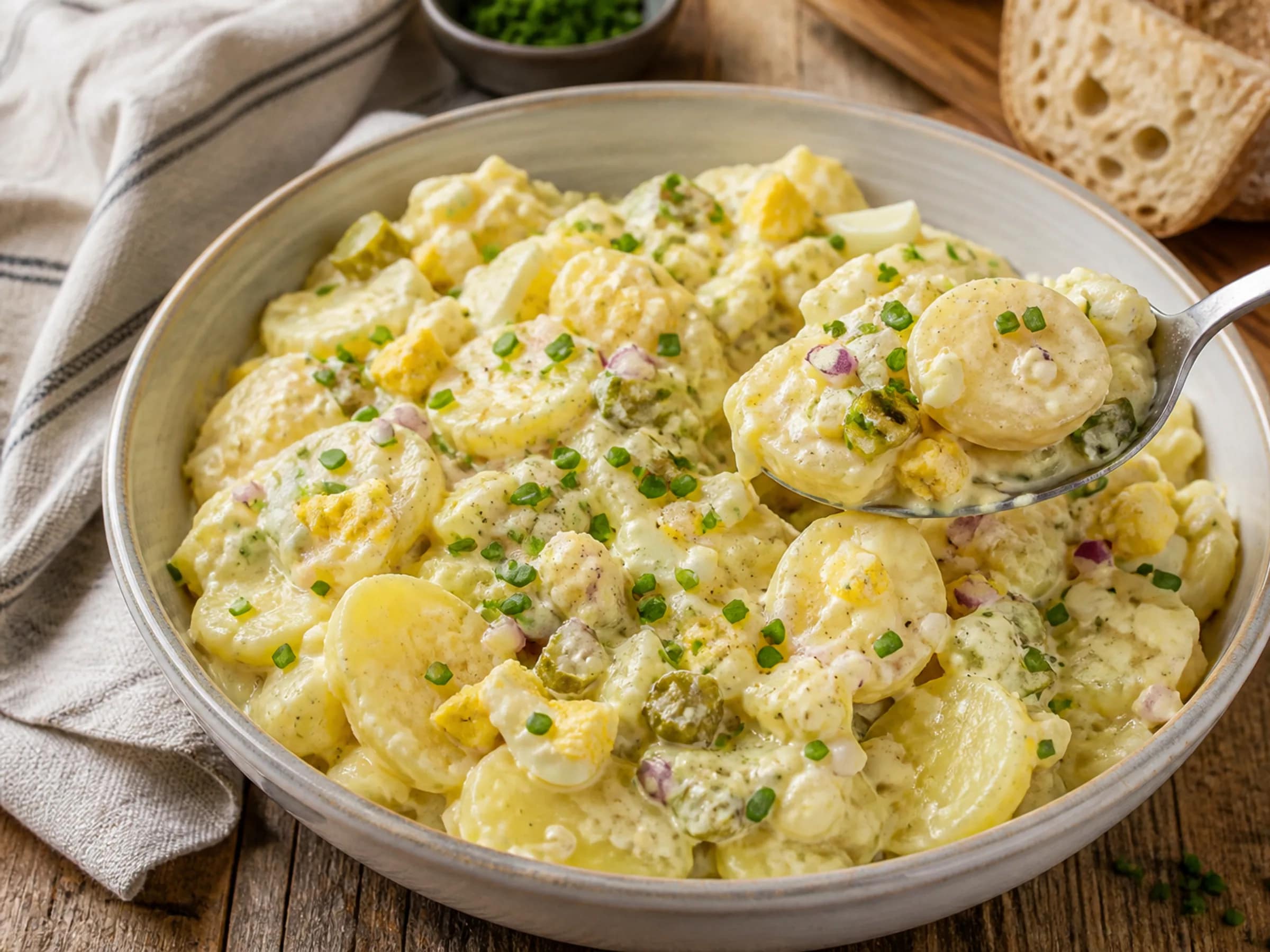 Cremiger Landfrauen-Kartoffelsalat mit Ei