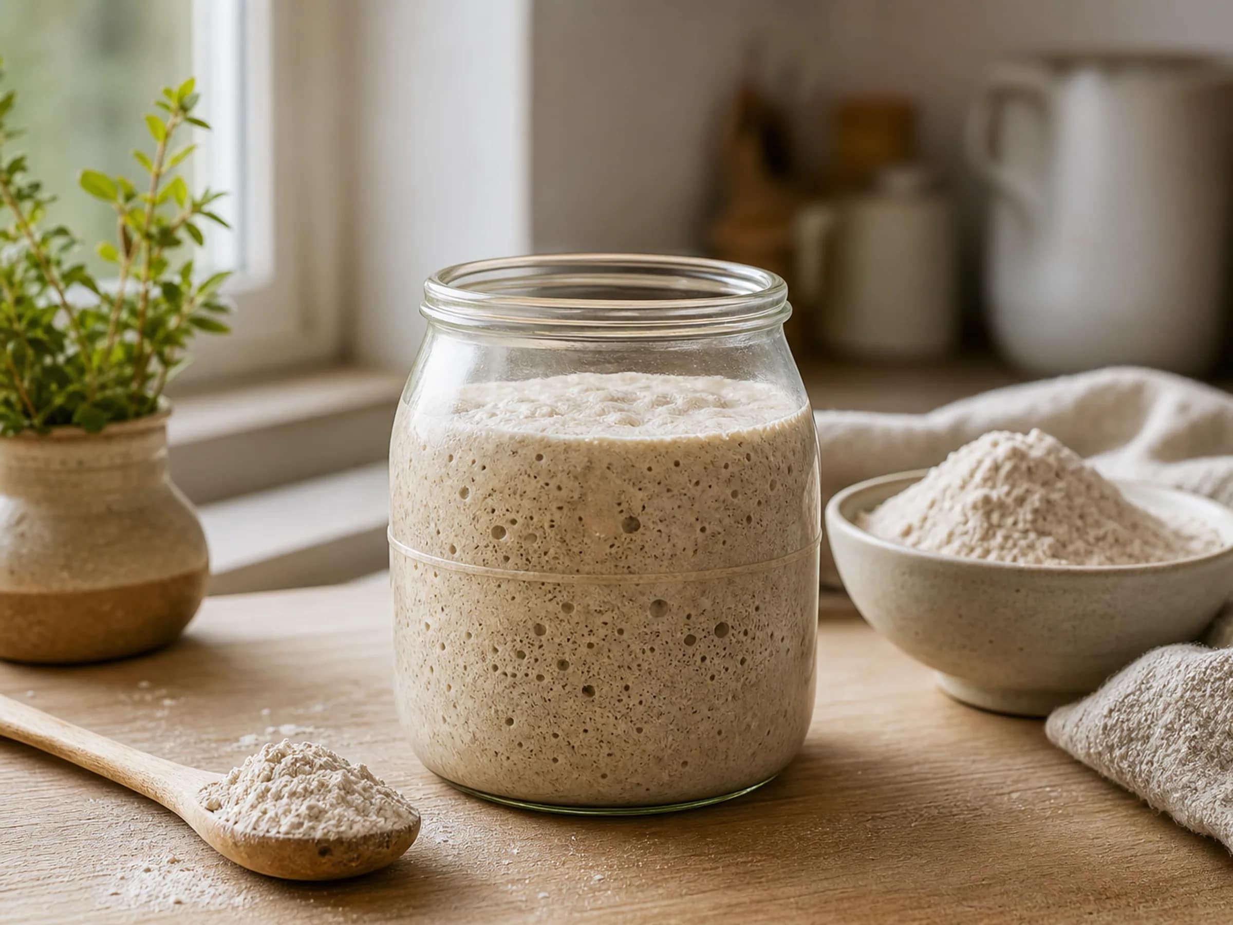 Sauerteig mit Roggenvollkornmehl ansetzen