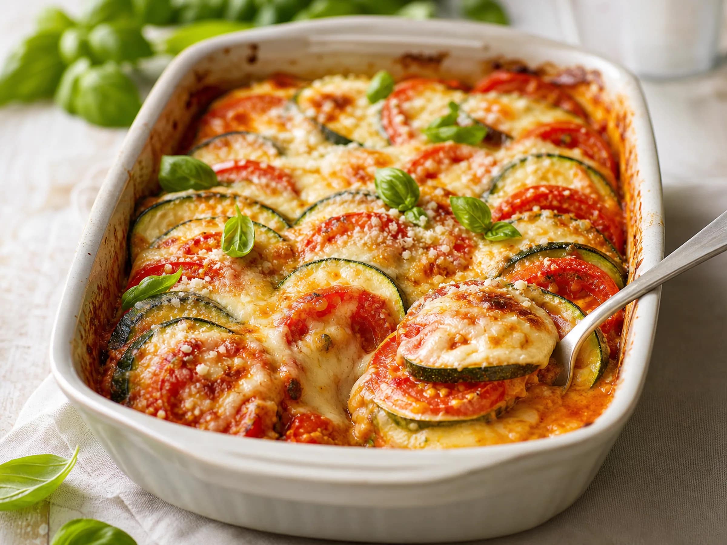 Zucchini-Tomaten-Auflauf mit Mozzarella