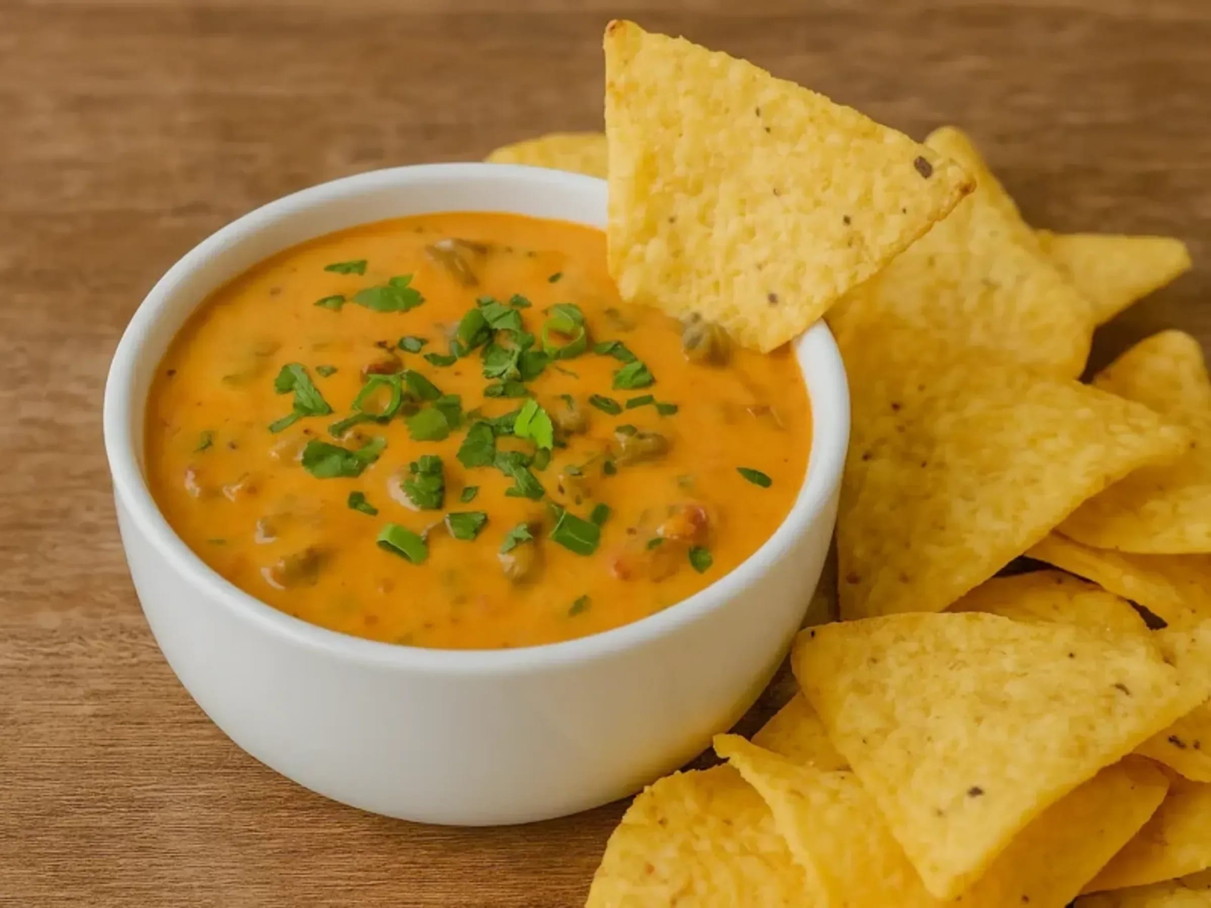 Cremiger Chili-Cheese-Dip mit Jalapeños und Tortilla-Chips