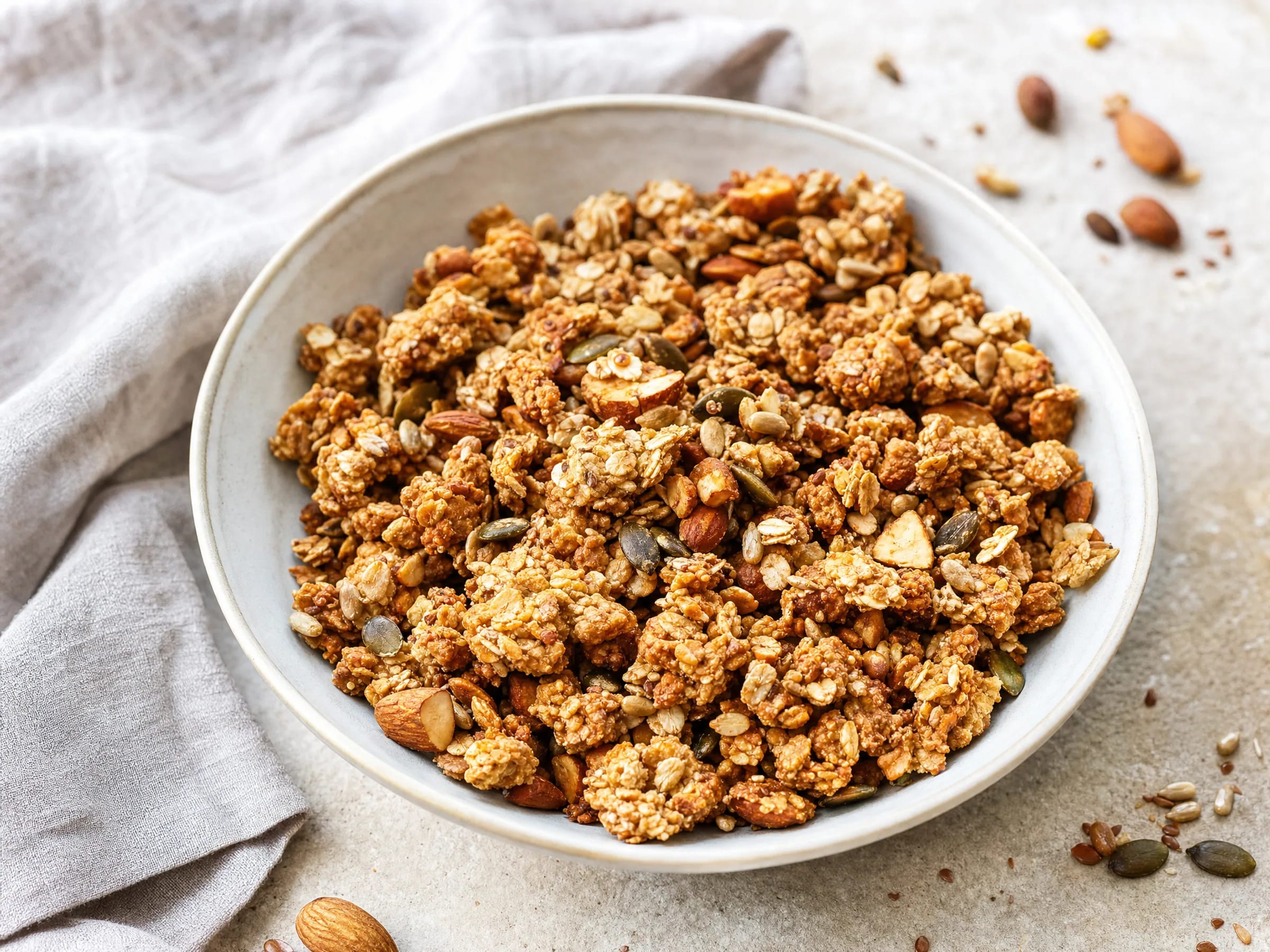 Granola selber machen – knusprige Cluster ohne raffinierten Zucker fertig angerichtet