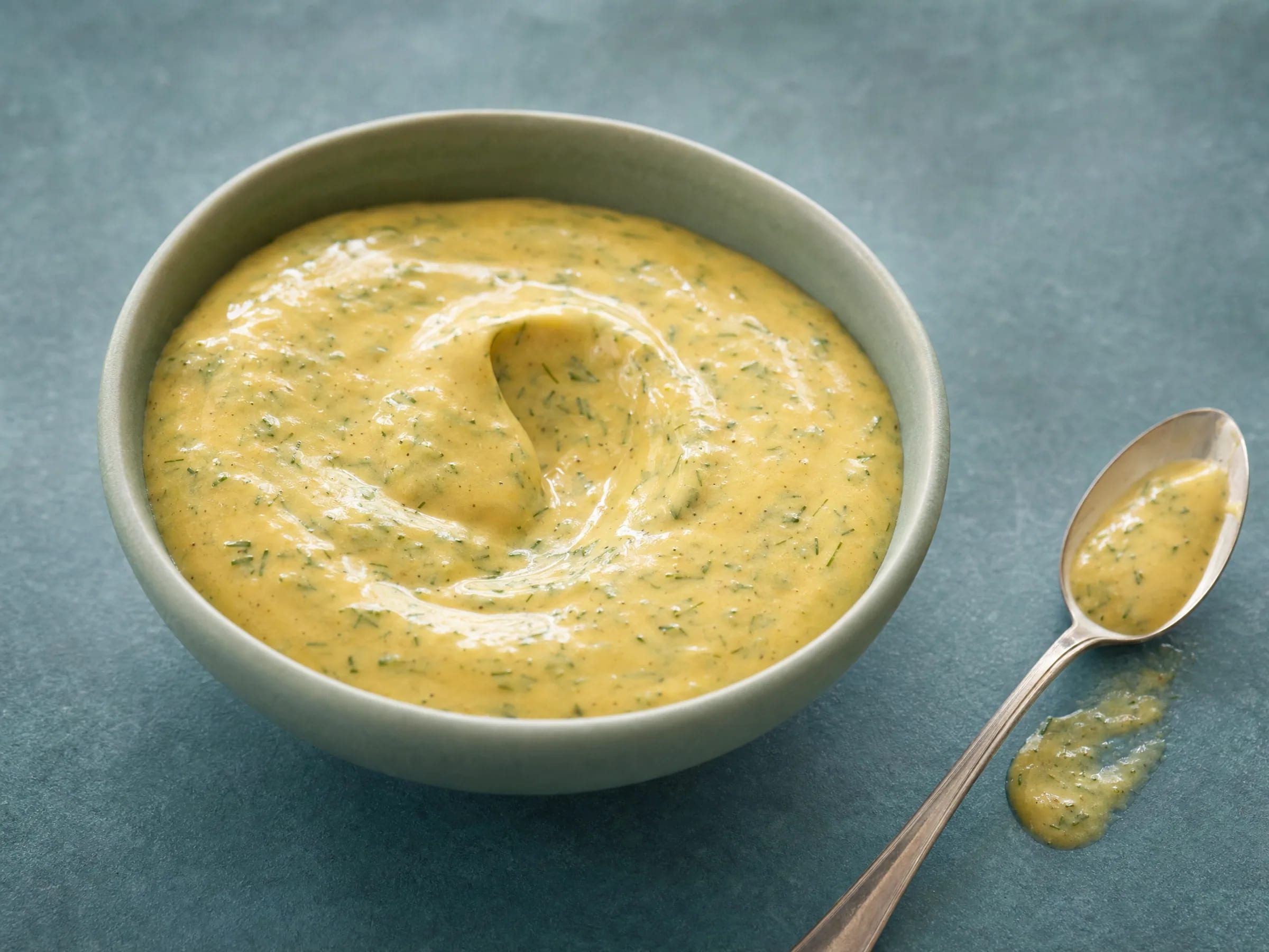 Honig-Senf-Dill-Sauce für Lachs – kalt angerührt fertig angerichtet