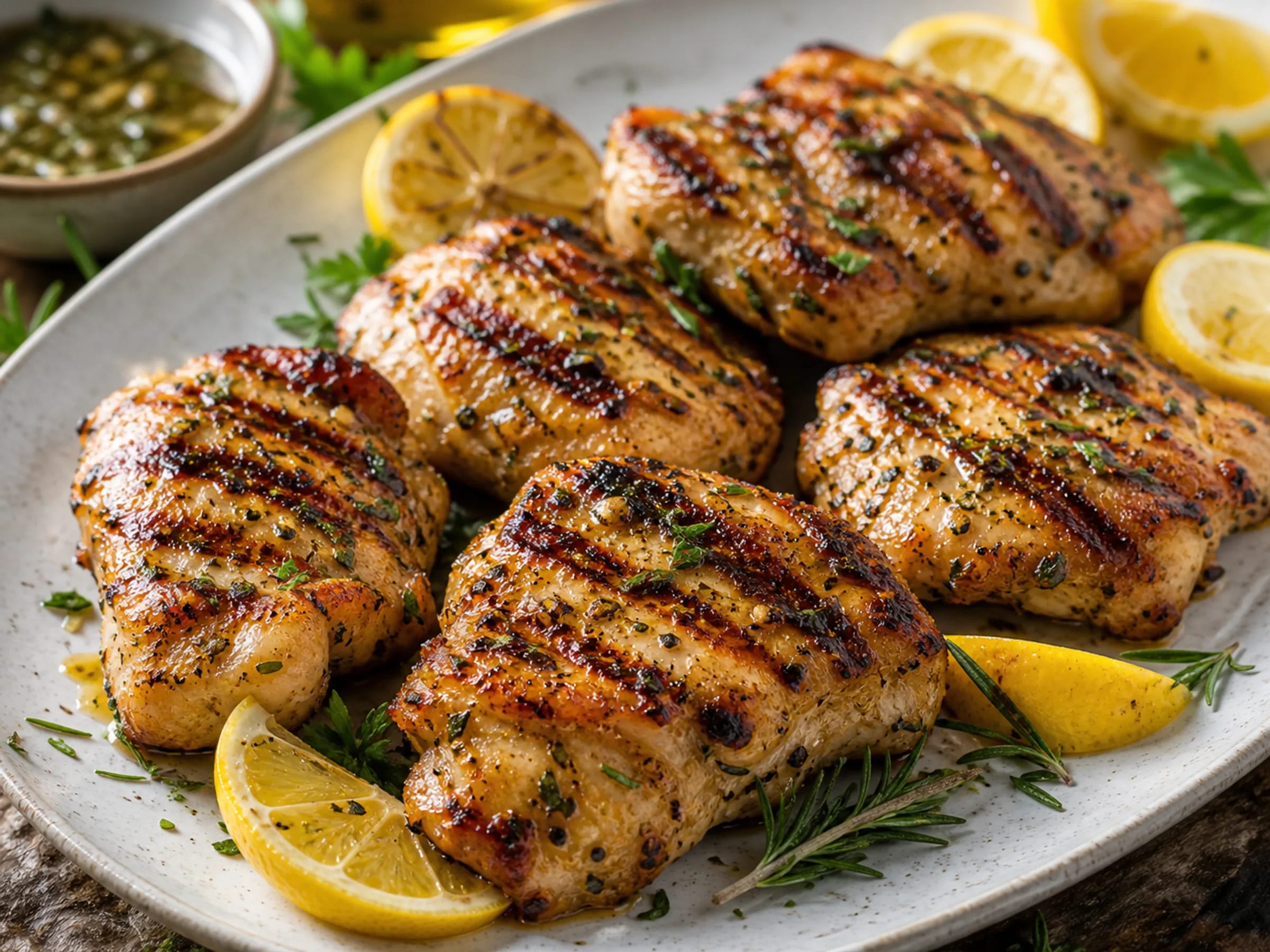 Pollo Fino aus der Pfanne mit Zitronensauce, Knoblauch und frischen Kräutern