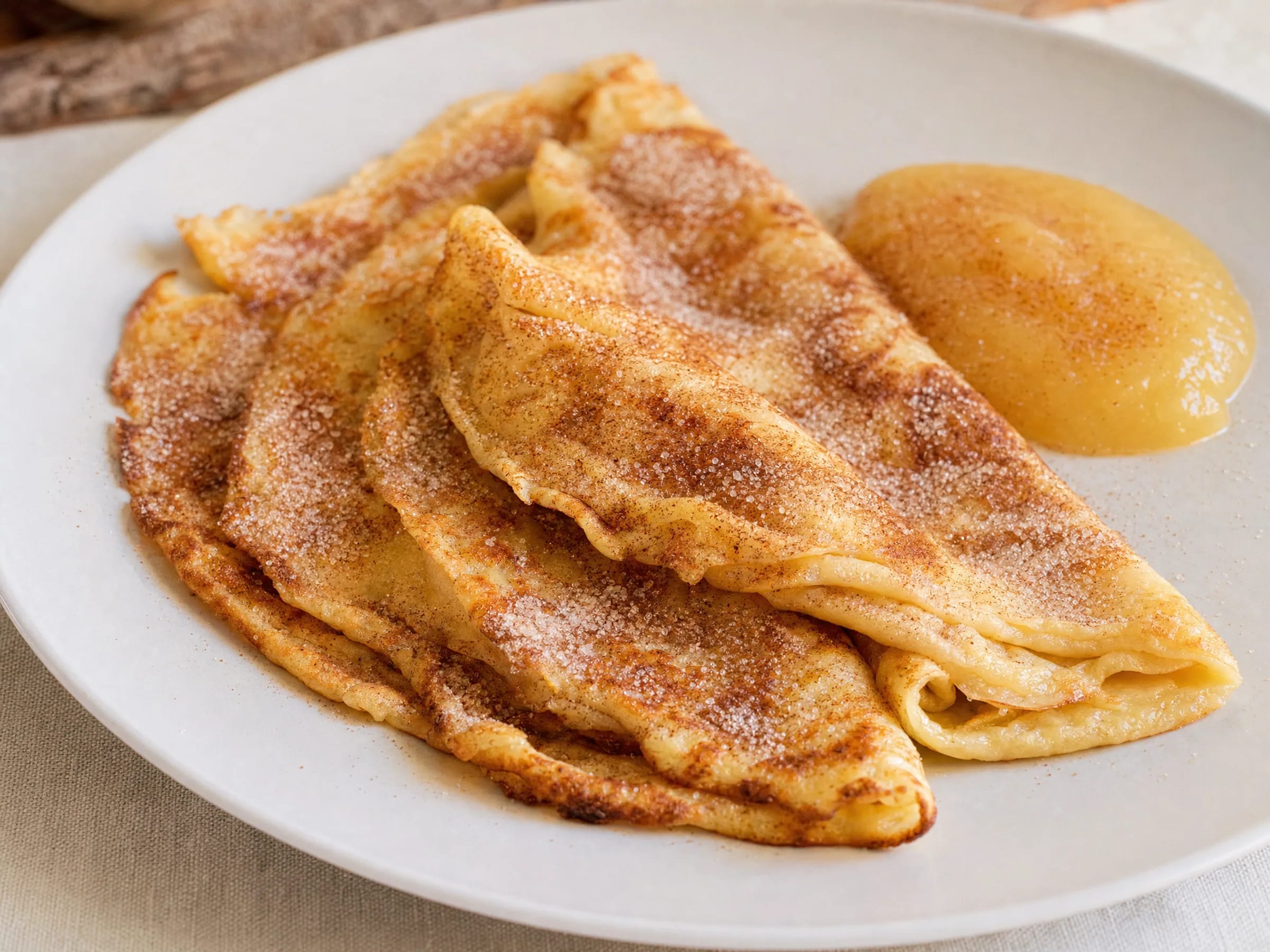 Eierkuchen wie bei Oma – fluffig aus der Pfanne Rezeptfoto Eierkuchen wie bei Oma – fluffig aus der Pfanne fertig angerichtet