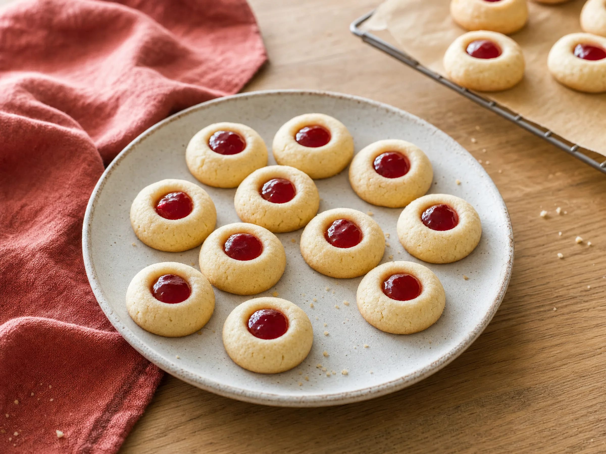 Engelsaugen mit Johannisbeergelee Rezeptfoto Engelsaugen mit Johannisbeergelee fertig angerichtet