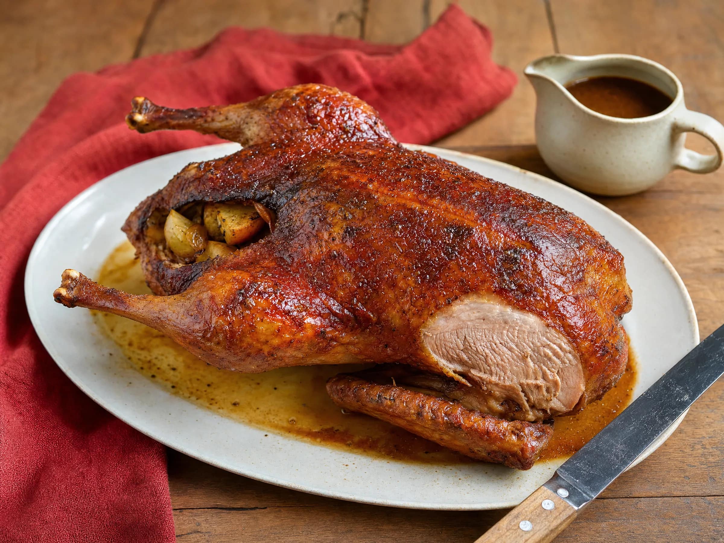 Entenbraten im Backofen mit Bratensatzsoße