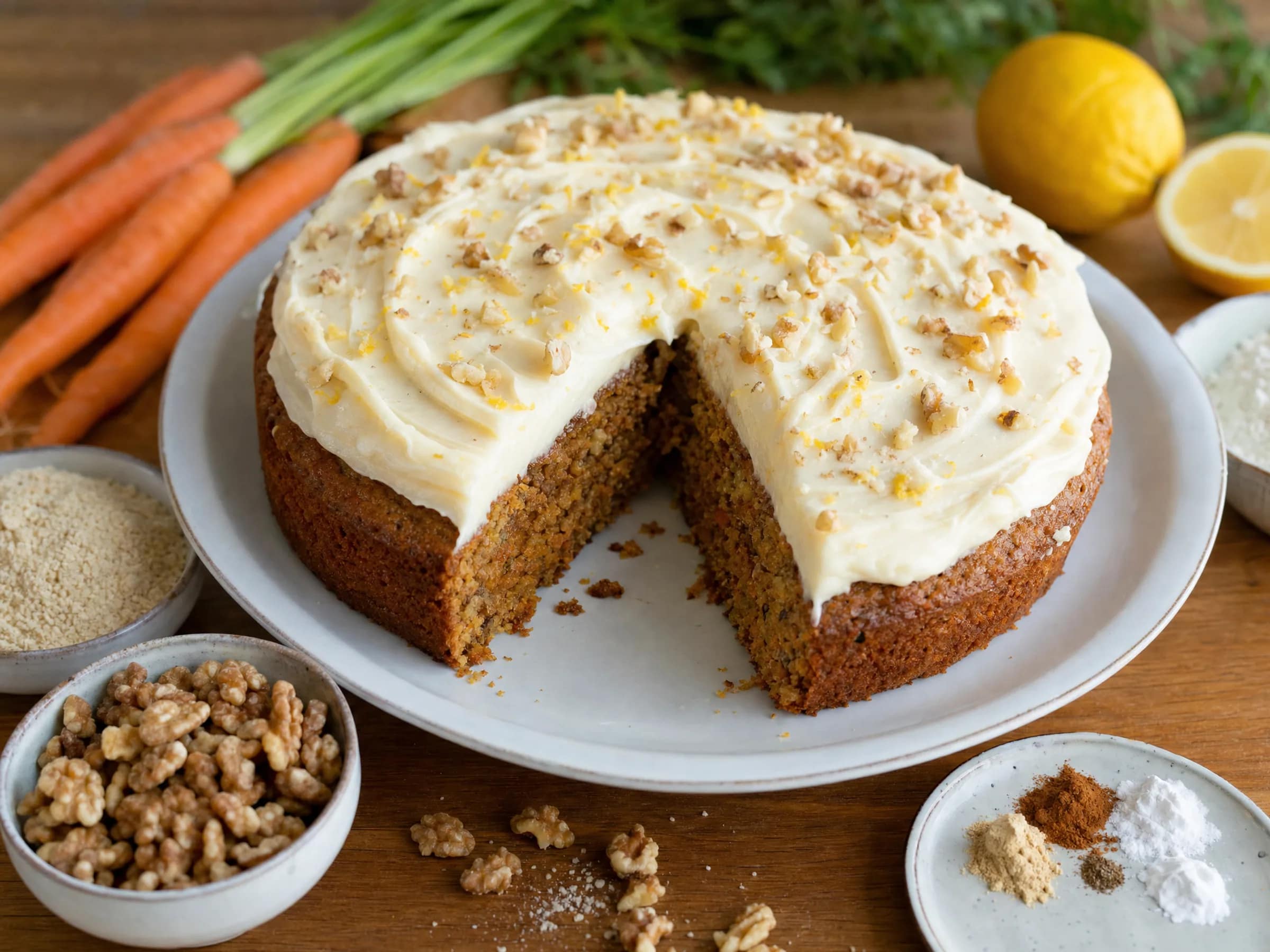 Karottenkuchen – saftig mit Zitronen-Frosting