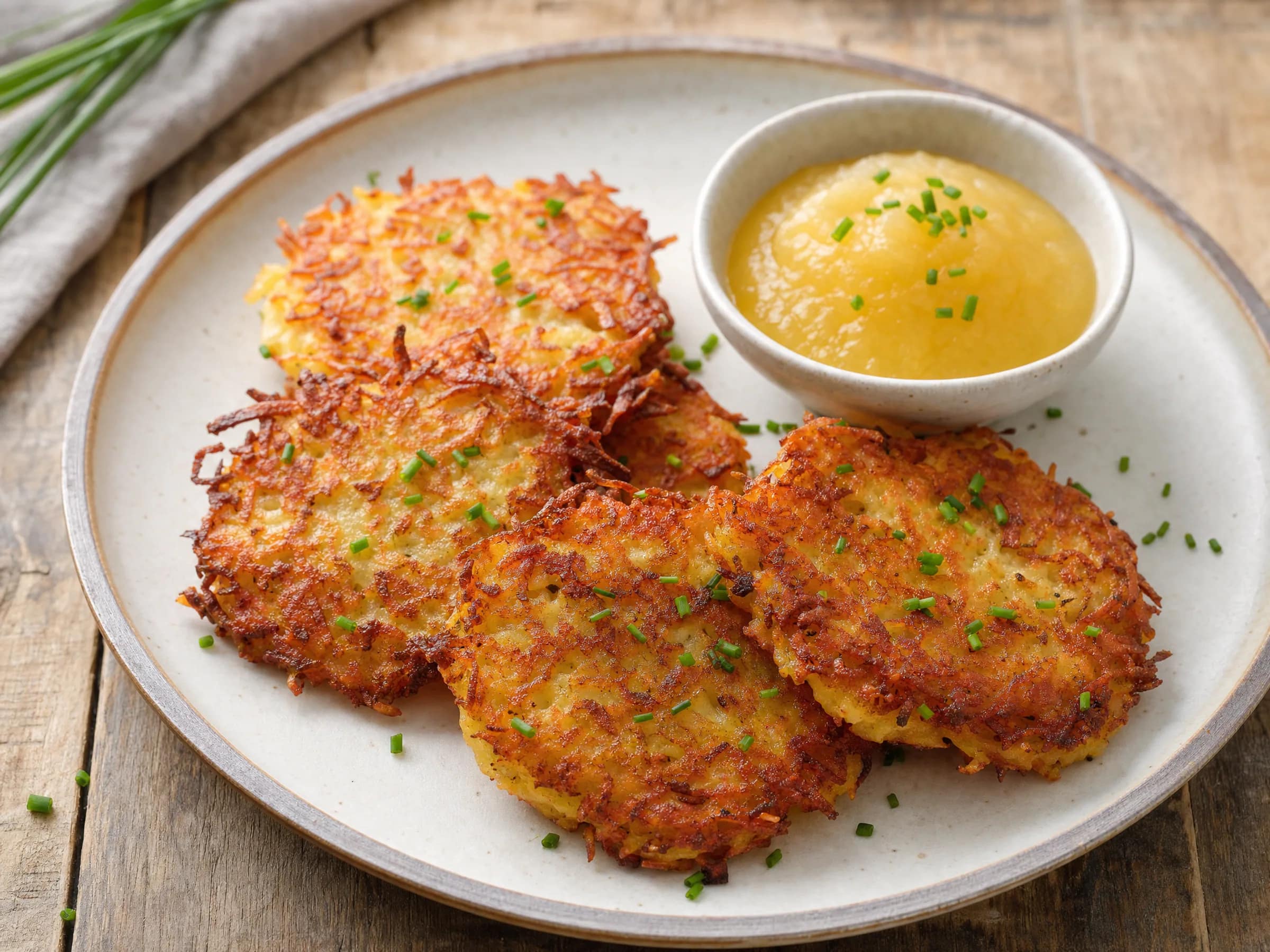 Kartoffelpuffer aus rohen Kartoffeln knusprig braten
