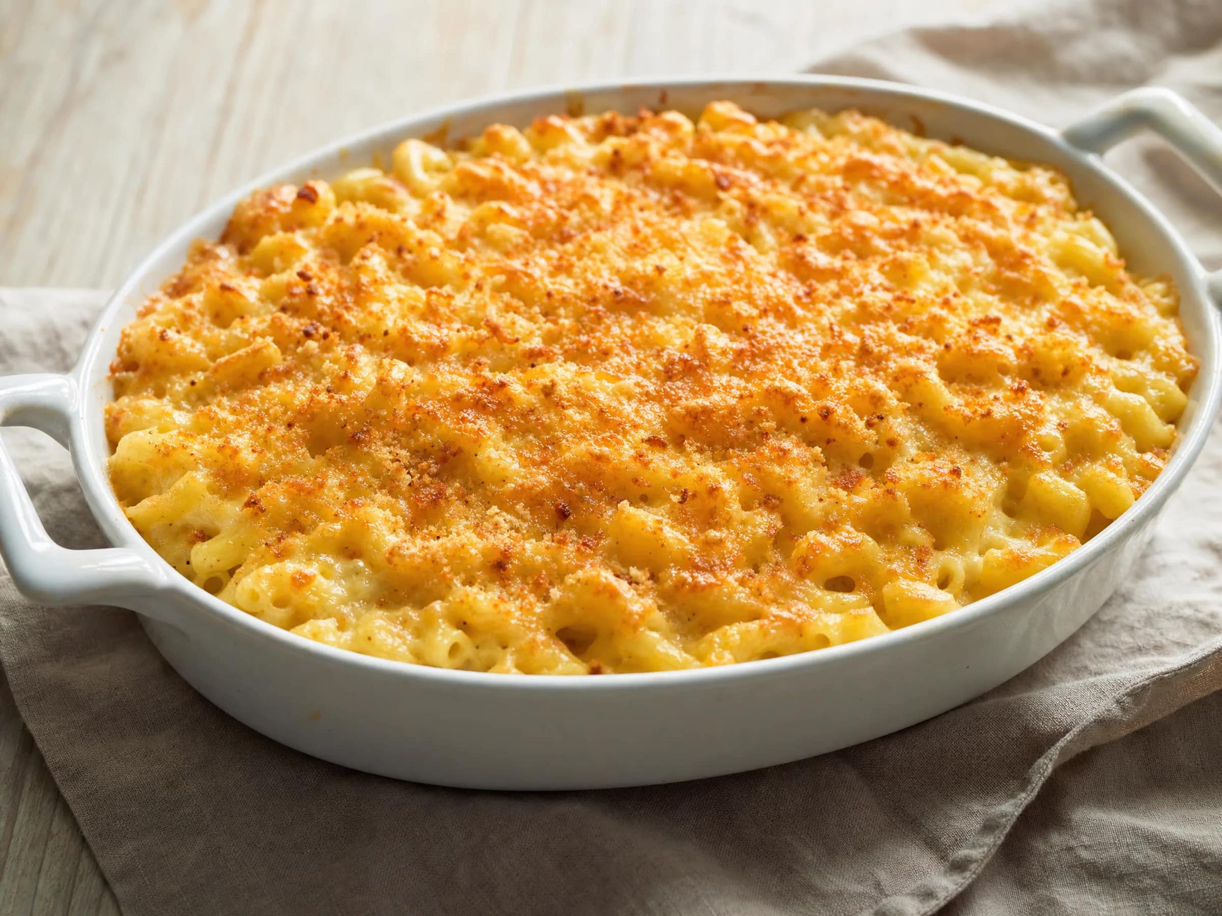 Makkaroni-Auflauf mit cremiger Käsesauce und Knusperkruste