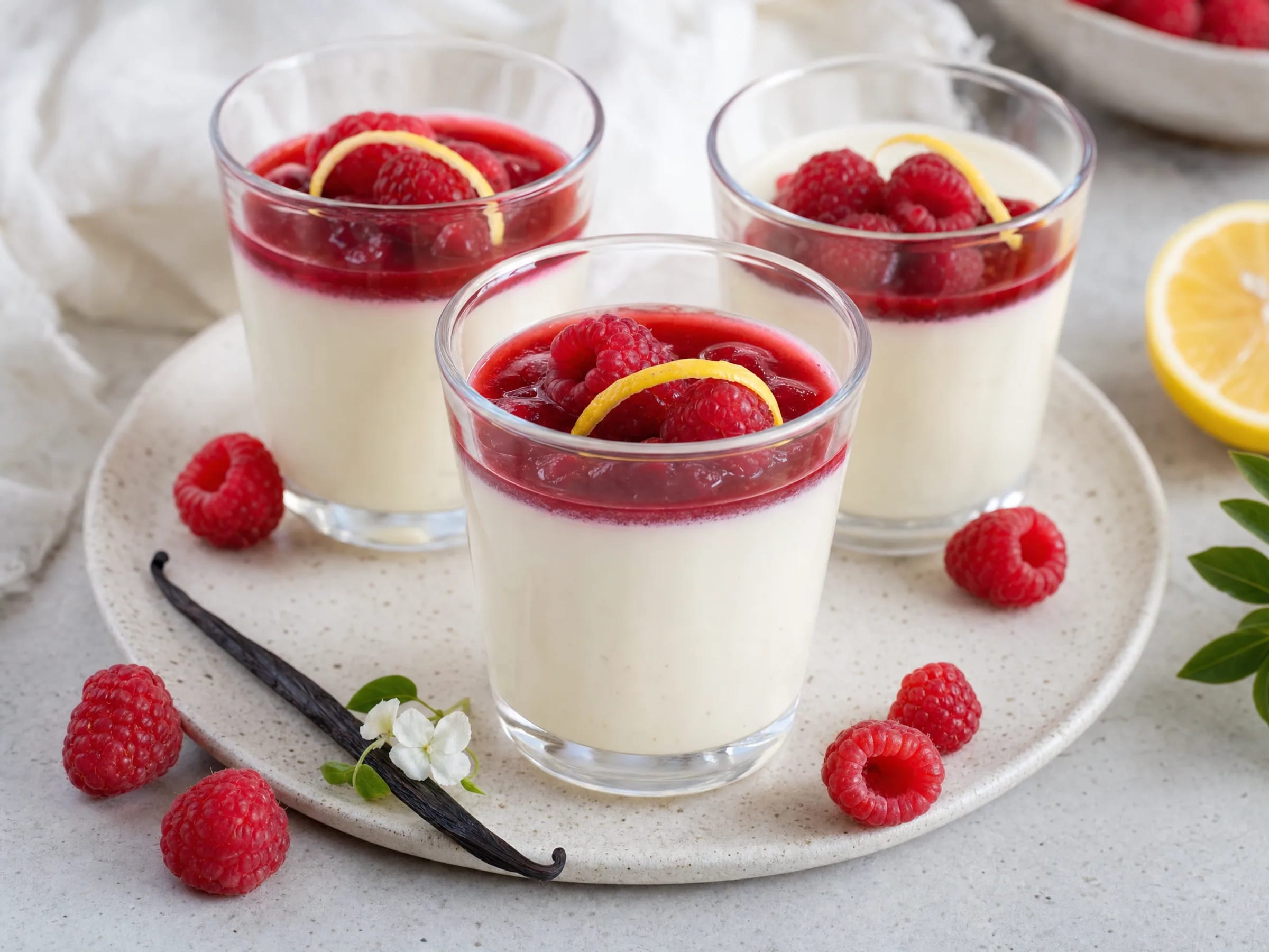 Panna Cotta im Glas – original italienisch, seidig cremig Rezeptfoto Panna Cotta im Glas – original italienisch, seidig cremig fertig angerichtet