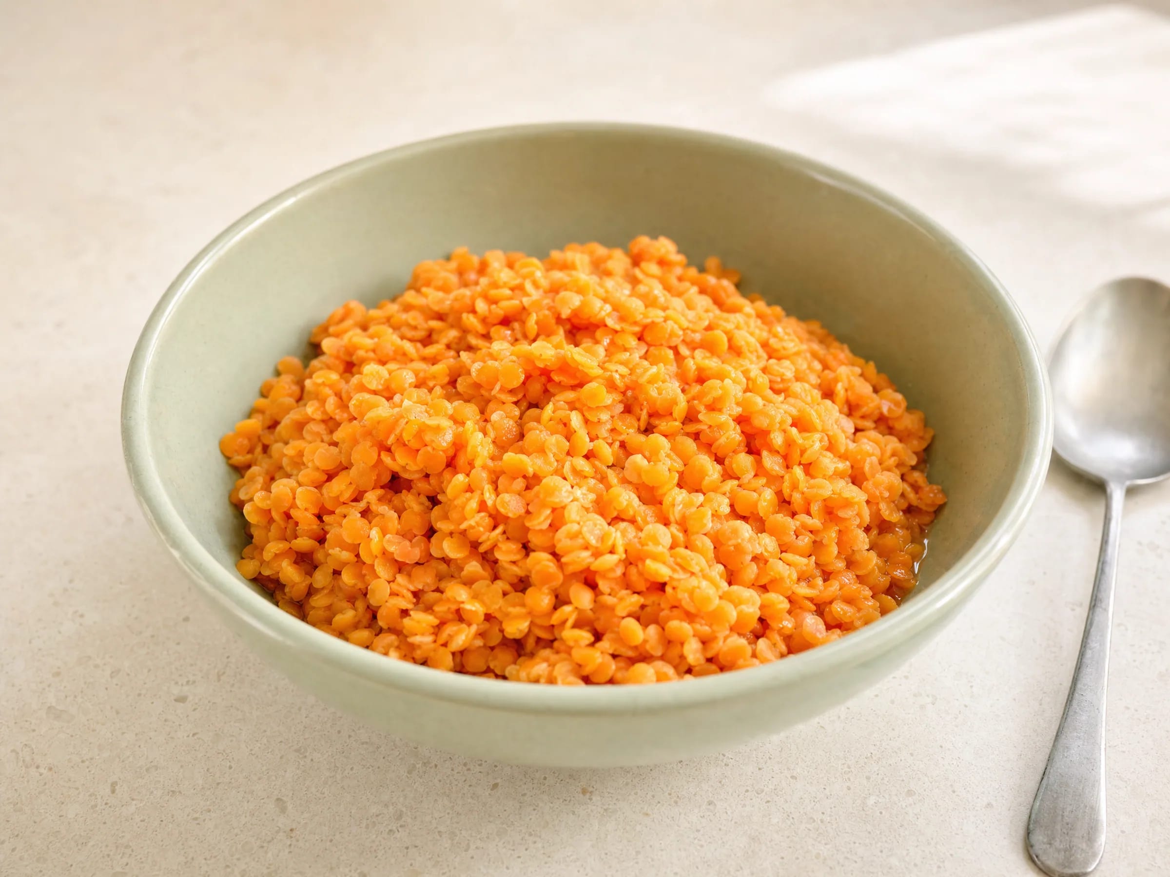 Rote Linsen kochen – formstabil oder weich Rezeptfoto Rote Linsen kochen – formstabil oder weich fertig angerichtet