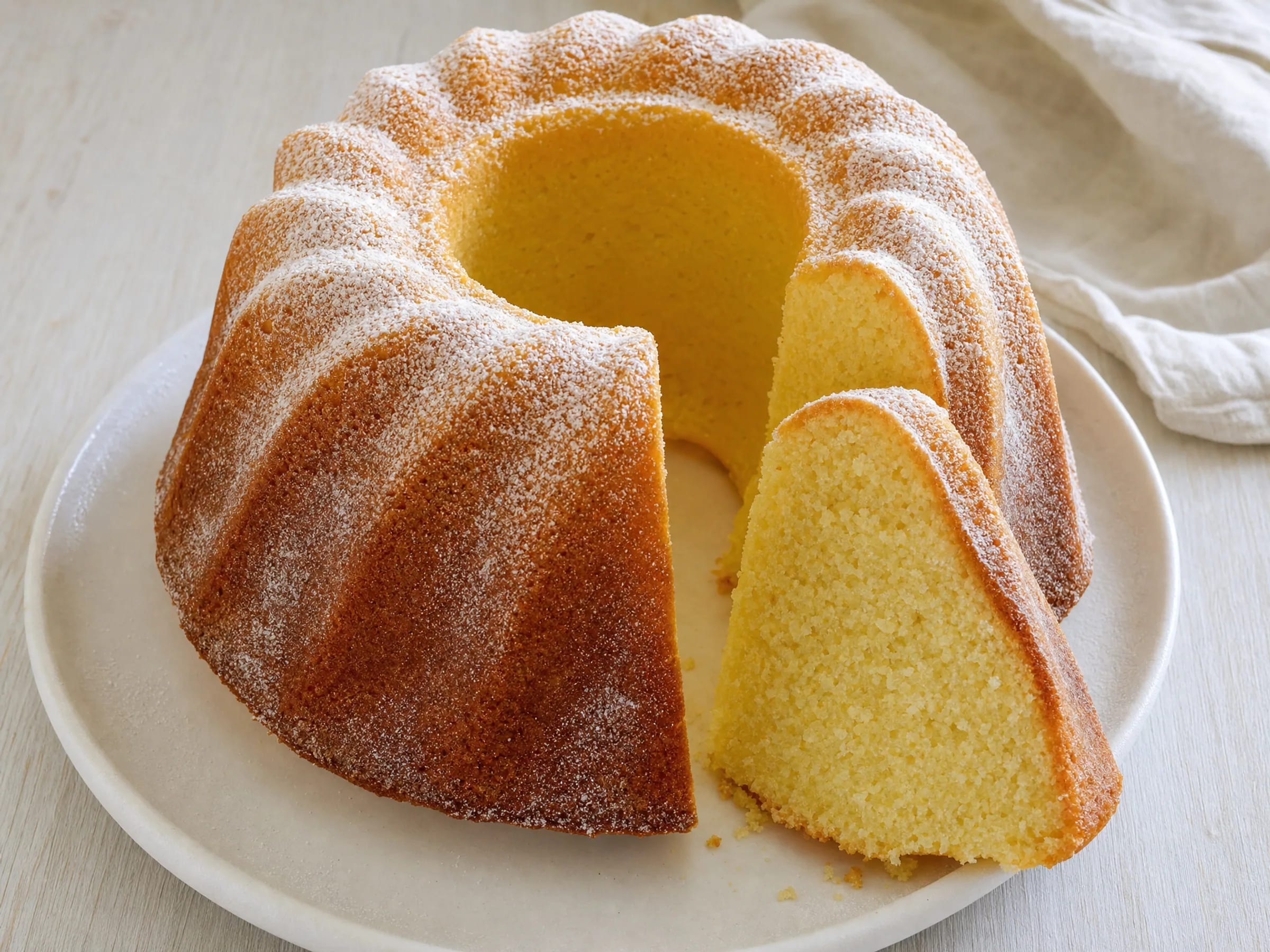 Rührkuchen aus der Gugelhupfform – saftig und vanillig Rezeptfoto Rührkuchen aus der Gugelhupfform – saftig und vanillig fertig angerichtet