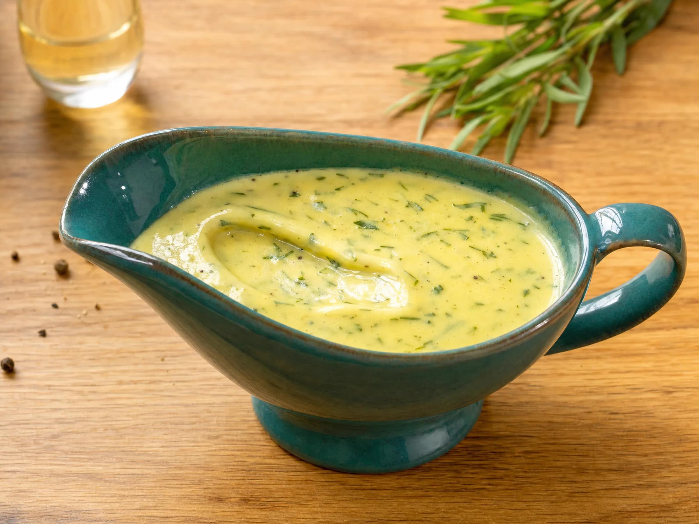 Sauce Béarnaise mit Estragonreduktion