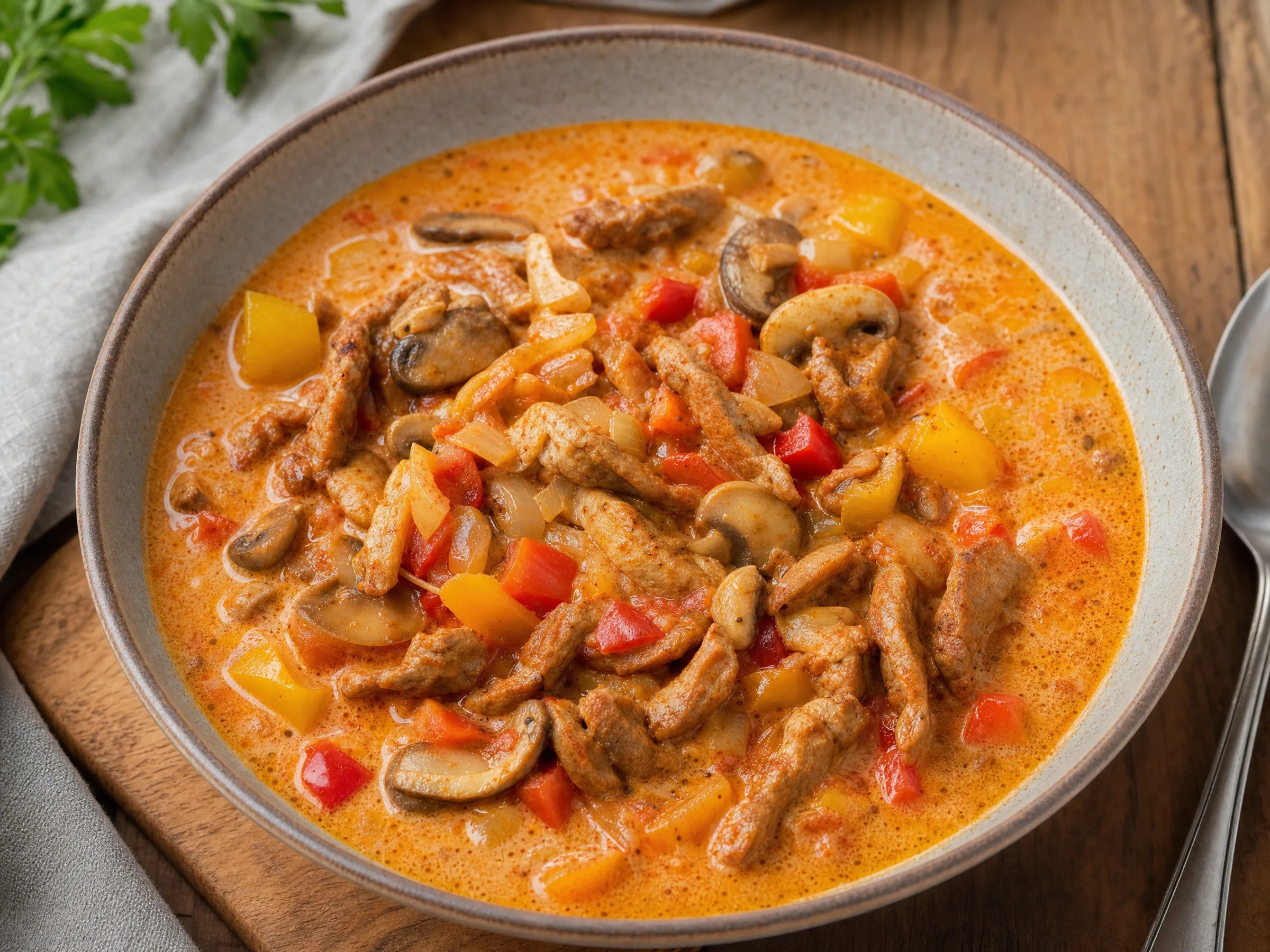 Gyrossuppe mit fertigem Gyros – cremig und partyfest